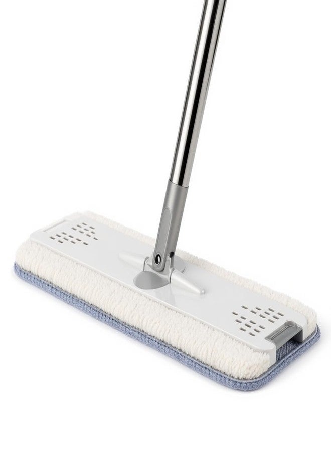 ممسحة مسطحة سهلة الاستخدام بدون استخدام اليدين، برأس قطني ماص، وقضيب مزدوج من الفولاذ المقاوم للصدأ، ونظام تنظيف أرضيات سهل السحب، تتضمن حلقة ممسحة وقطعة قماش. مثالية للاستخدام المنزلي أو التجاري. - Image 2